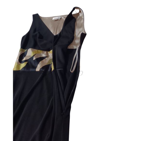 KAY UNGER New York Silk Blend Dress Size 2 Dressy Career Event Woven Belt V-Neck - Picture 8 of 12